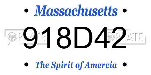 918D42 Massachusetts License Plate