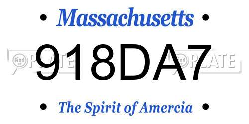 918DA7 Massachusetts License Plate