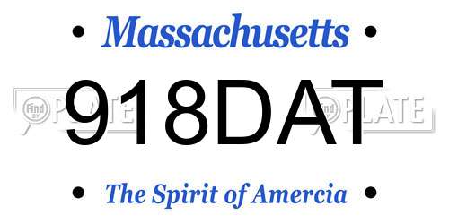 918DAT Massachusetts License Plate