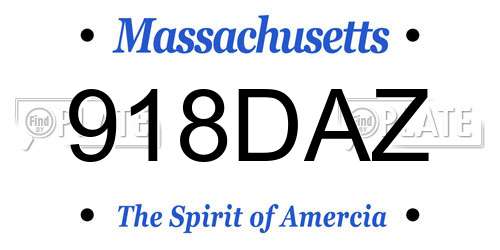 918DAZ Massachusetts License Plate