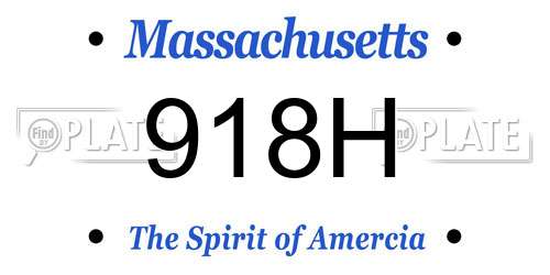 918H Massachusetts License Plate