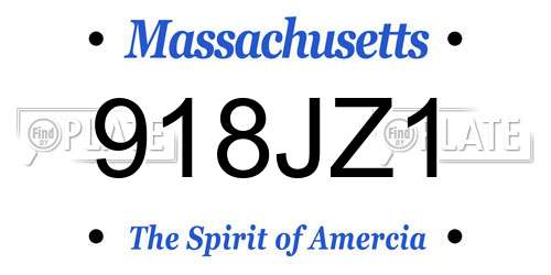 918JZ1 Massachusetts License Plate