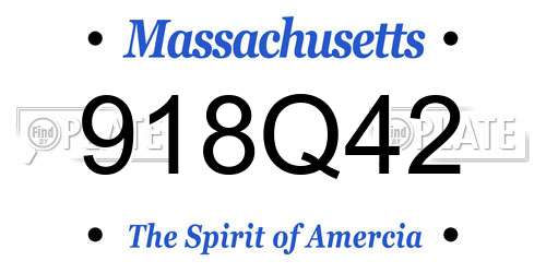 918Q42 Massachusetts License Plate