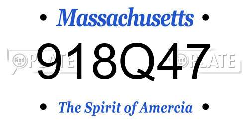 918Q47 Massachusetts License Plate