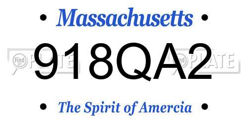 918QA2 Massachusetts License Plate