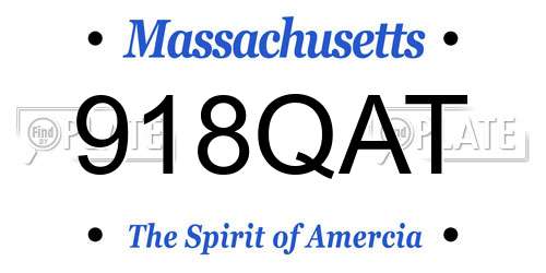 918QAT Massachusetts License Plate