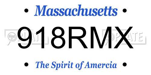 918RMX Massachusetts License Plate