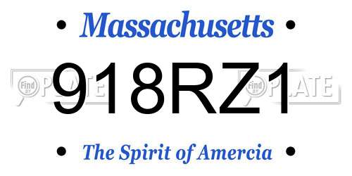 918RZ1 Massachusetts License Plate
