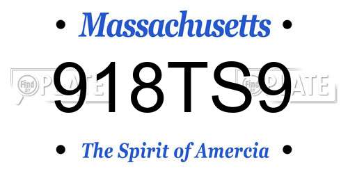 918TS9 Massachusetts License Plate