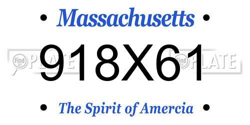 918X61 Massachusetts License Plate