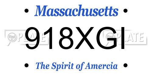 918XGI Massachusetts License Plate