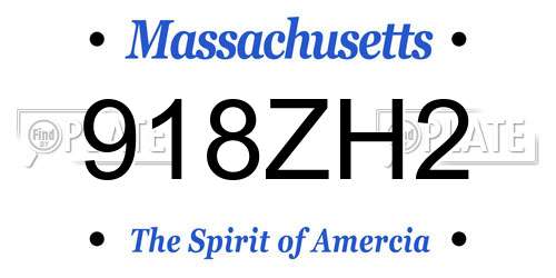 918ZH2 Massachusetts License Plate