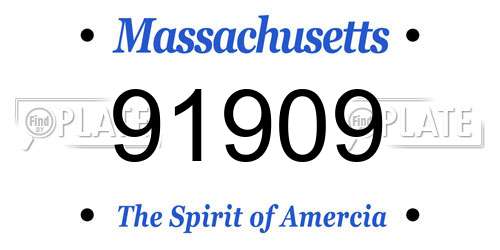 91909 Massachusetts License Plate