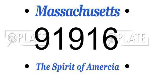 91916 Massachusetts License Plate