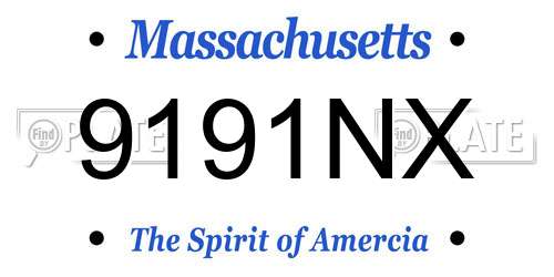 9191NX Massachusetts License Plate
