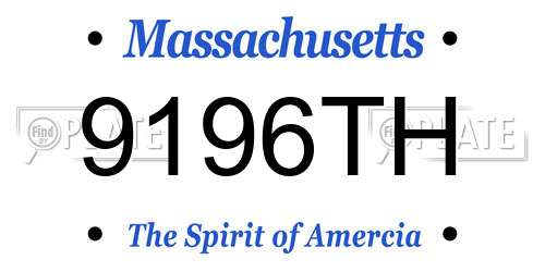 9196TH Massachusetts License Plate