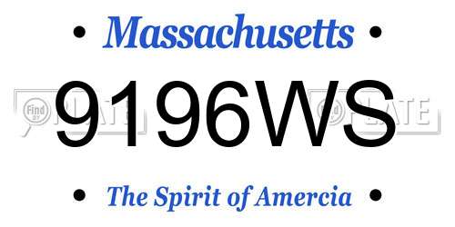 9196WS Massachusetts License Plate