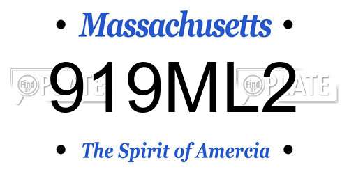 919ML2 Massachusetts License Plate