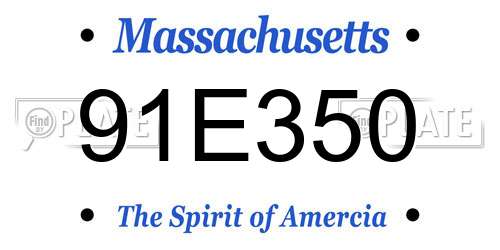 91E350 Massachusetts License Plate