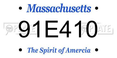 91E410 Massachusetts License Plate