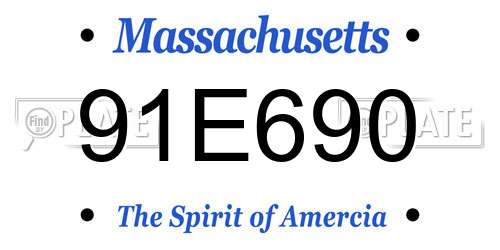91E690 Massachusetts License Plate