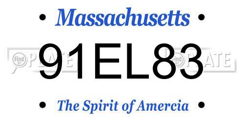 91EL83 Massachusetts License Plate