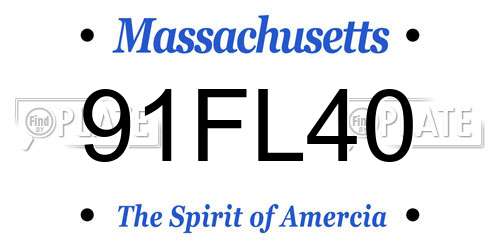91FL40 Massachusetts License Plate