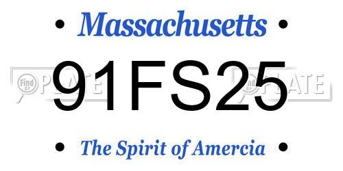 91FS25 Massachusetts License Plate