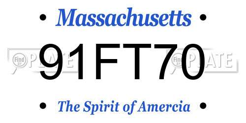 91FT70 Massachusetts License Plate
