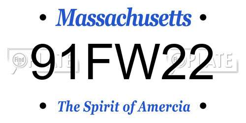 91FW22 Massachusetts License Plate