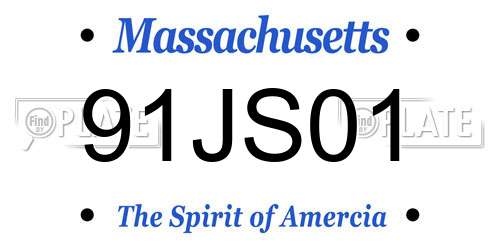 91JS01 Massachusetts License Plate