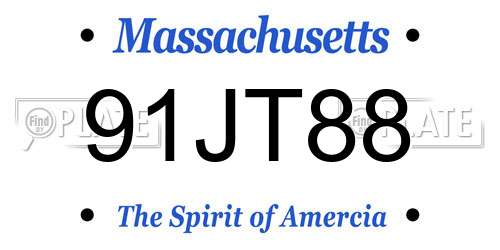 91JT88 Massachusetts License Plate