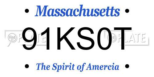 91KS0T Massachusetts License Plate