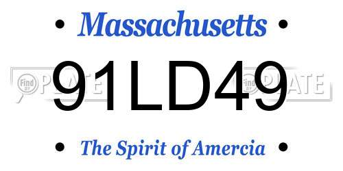 91LD49 Massachusetts License Plate