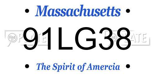 91LG38 Massachusetts License Plate