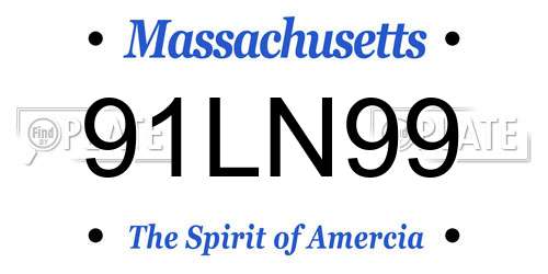 91LN99 Massachusetts License Plate