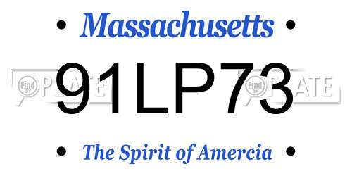 91LP73 Massachusetts License Plate