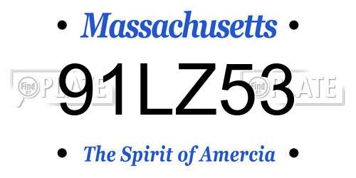91LZ53 Massachusetts License Plate