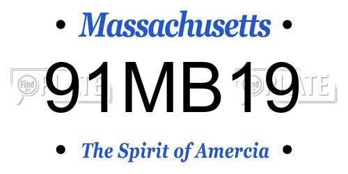91MB19 Massachusetts License Plate