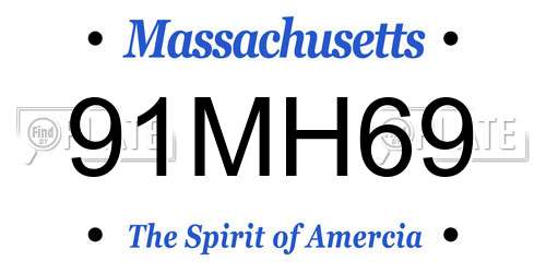 91MH69 Massachusetts License Plate