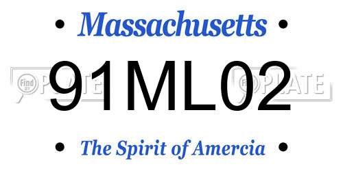 91ML02 Massachusetts License Plate