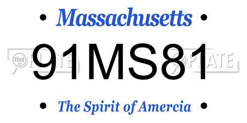 91MS81 Massachusetts License Plate