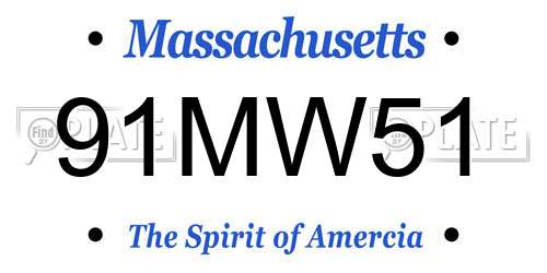 91MW51 Massachusetts License Plate