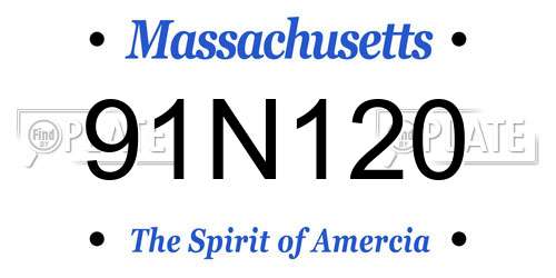 91N120 Massachusetts License Plate