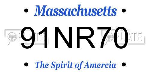 91NR70 Massachusetts License Plate