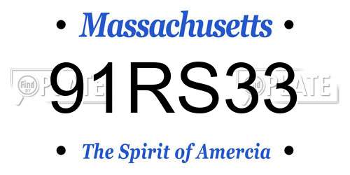 91RS33 Massachusetts License Plate