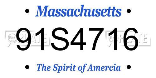 91S4716 Massachusetts License Plate