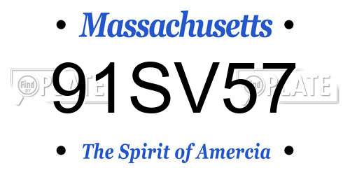 91SV57 Massachusetts License Plate