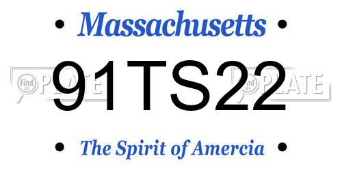 91TS22 Massachusetts License Plate