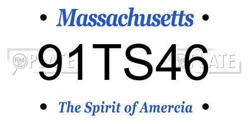 91TS46 Massachusetts License Plate